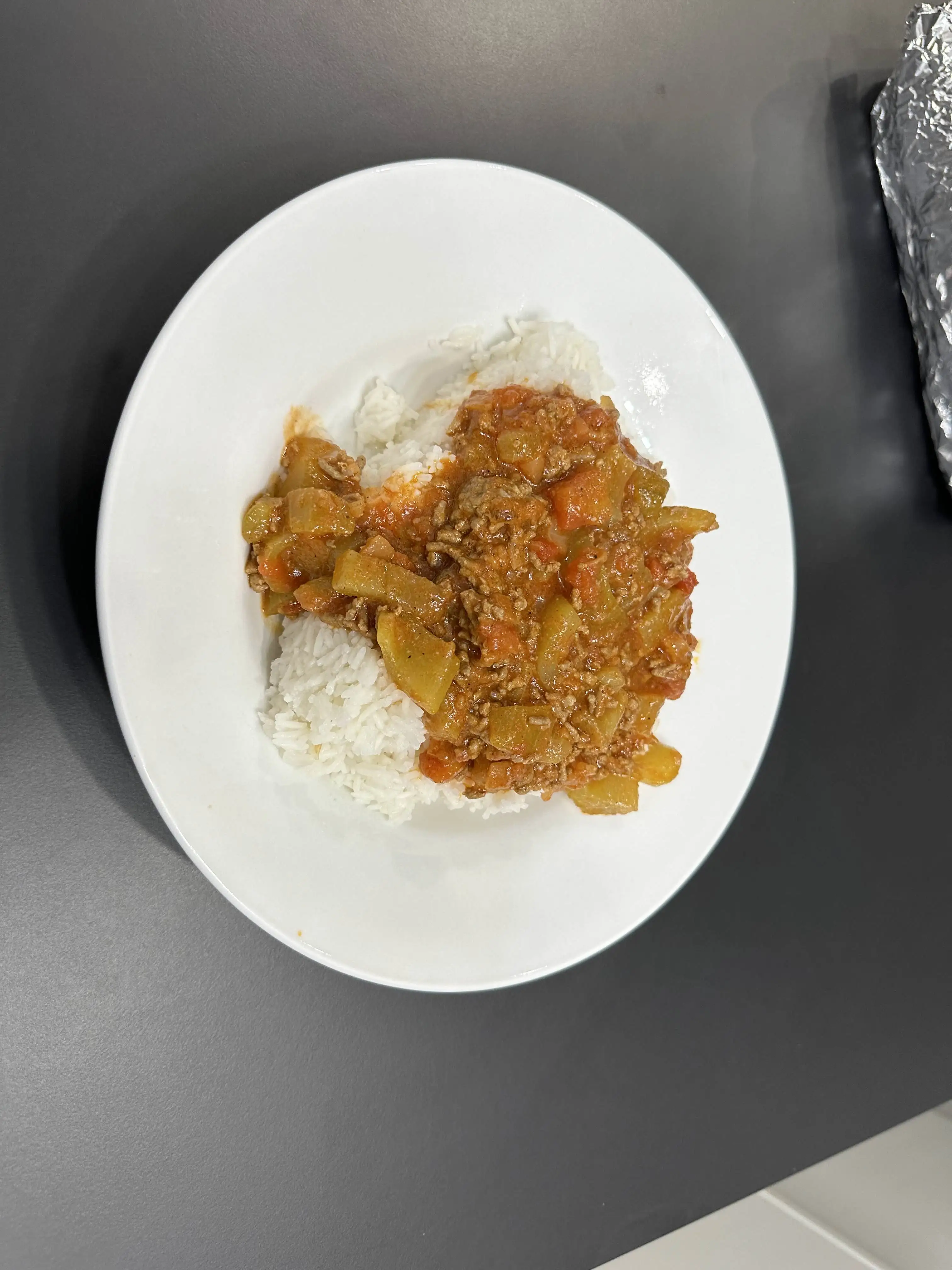 Schmorgurken mit Reis